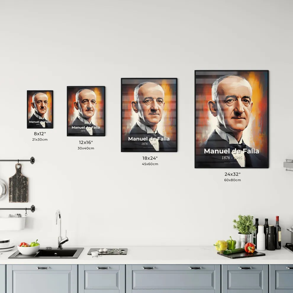 Portrait of Manuel de Falla Size Chart