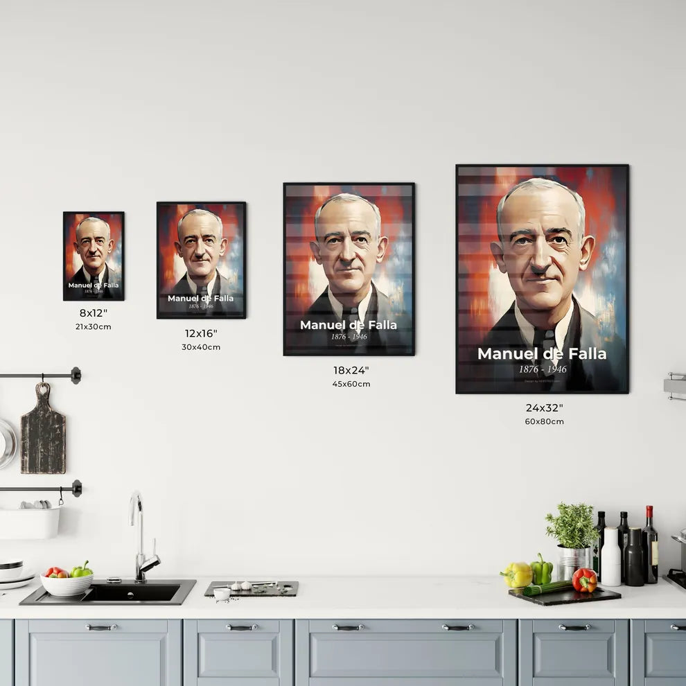 Portrait of Manuel de Falla Size Chart