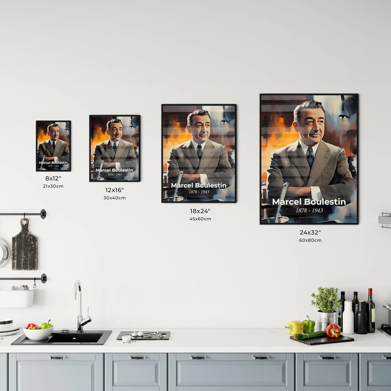 Portrait of Marcel Boulestin Size Chart