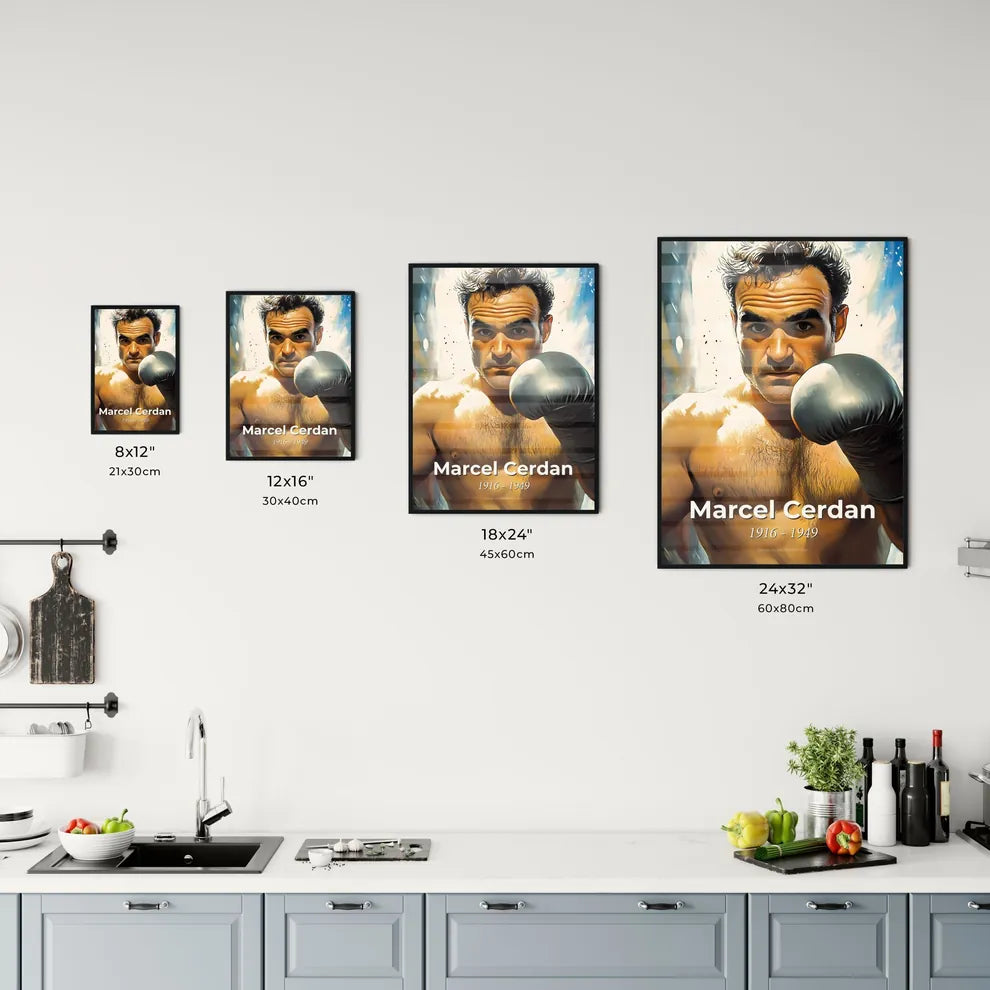 Portrait of Marcel Cerdan Size Chart