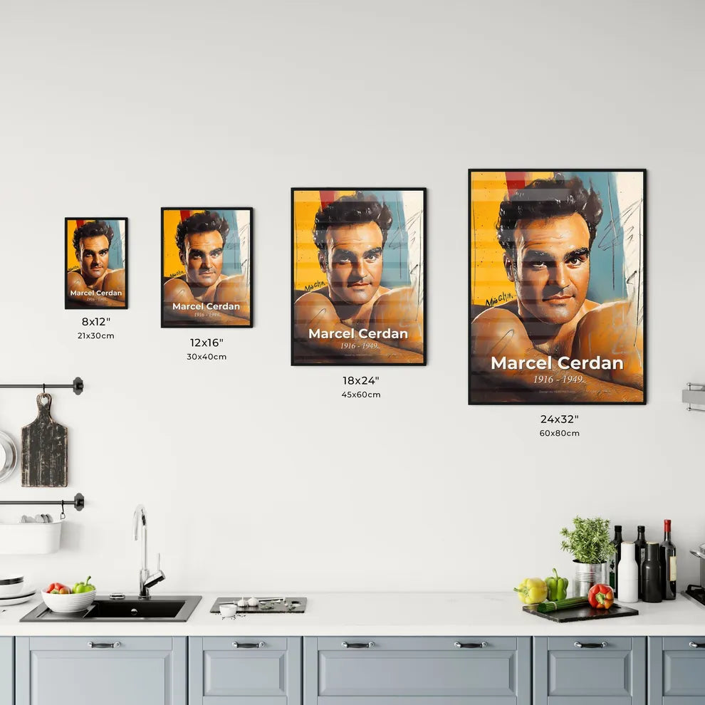 Portrait of Marcel Cerdan Size Chart