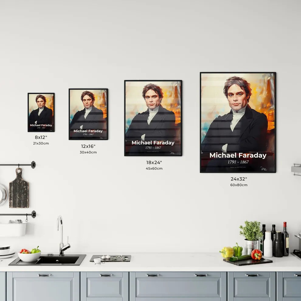 Portrait of Michael Faraday Size Chart