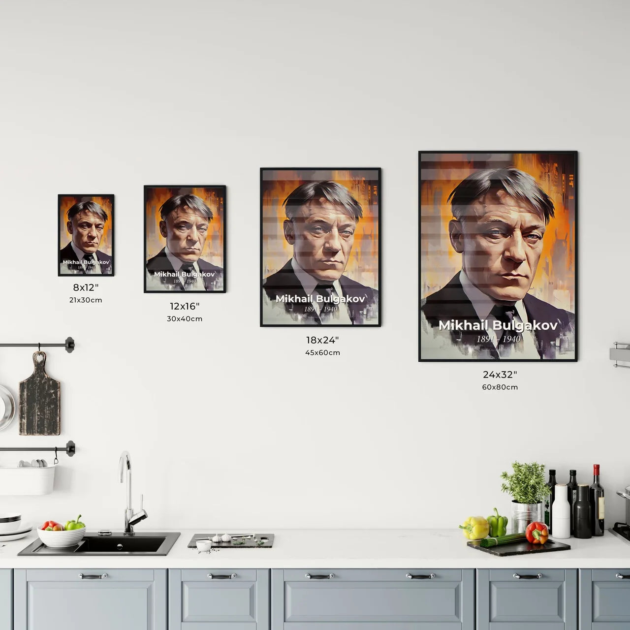 Portrait of Mikhail Bulgakov Size Chart