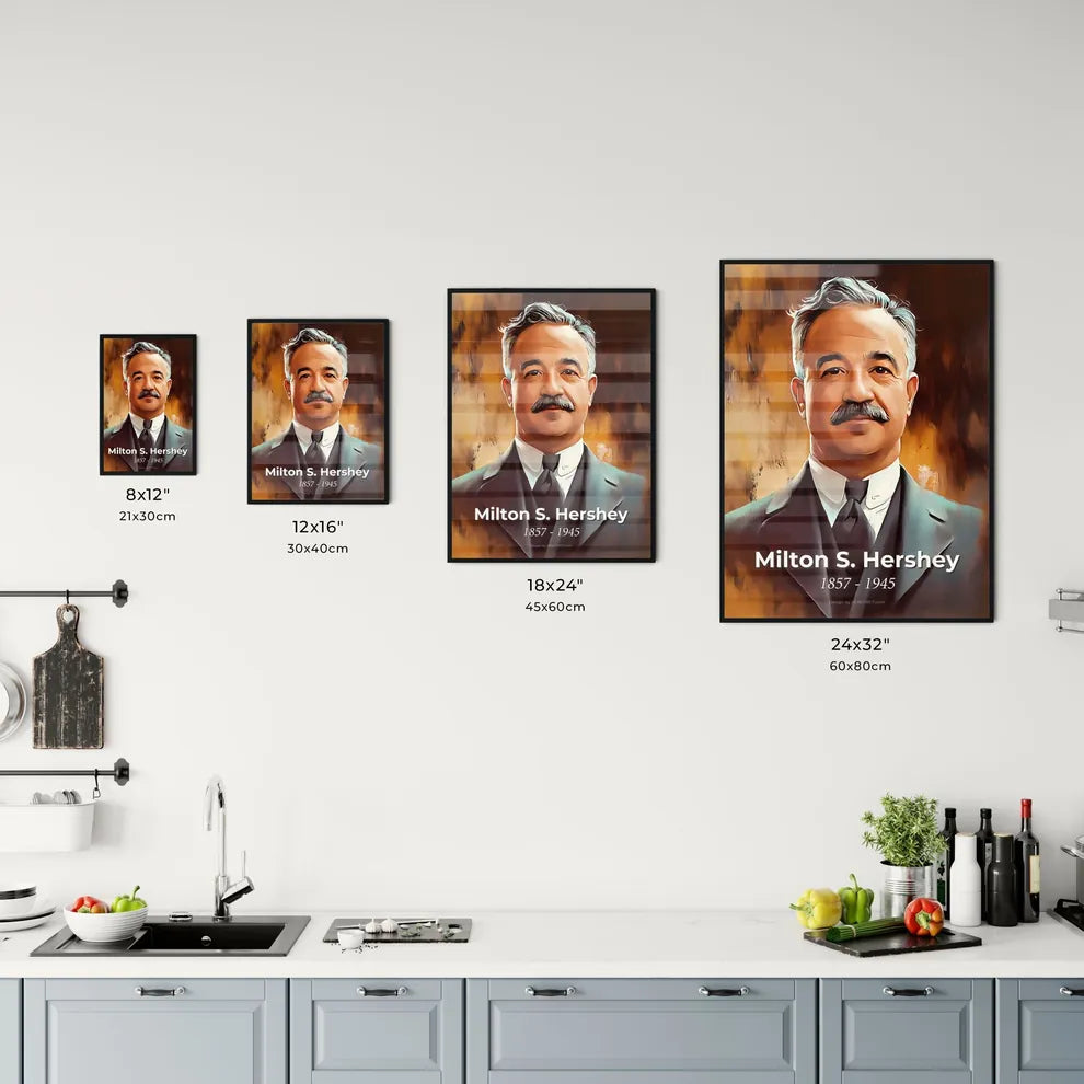 Portrait of Milton S. Hershey Size Chart