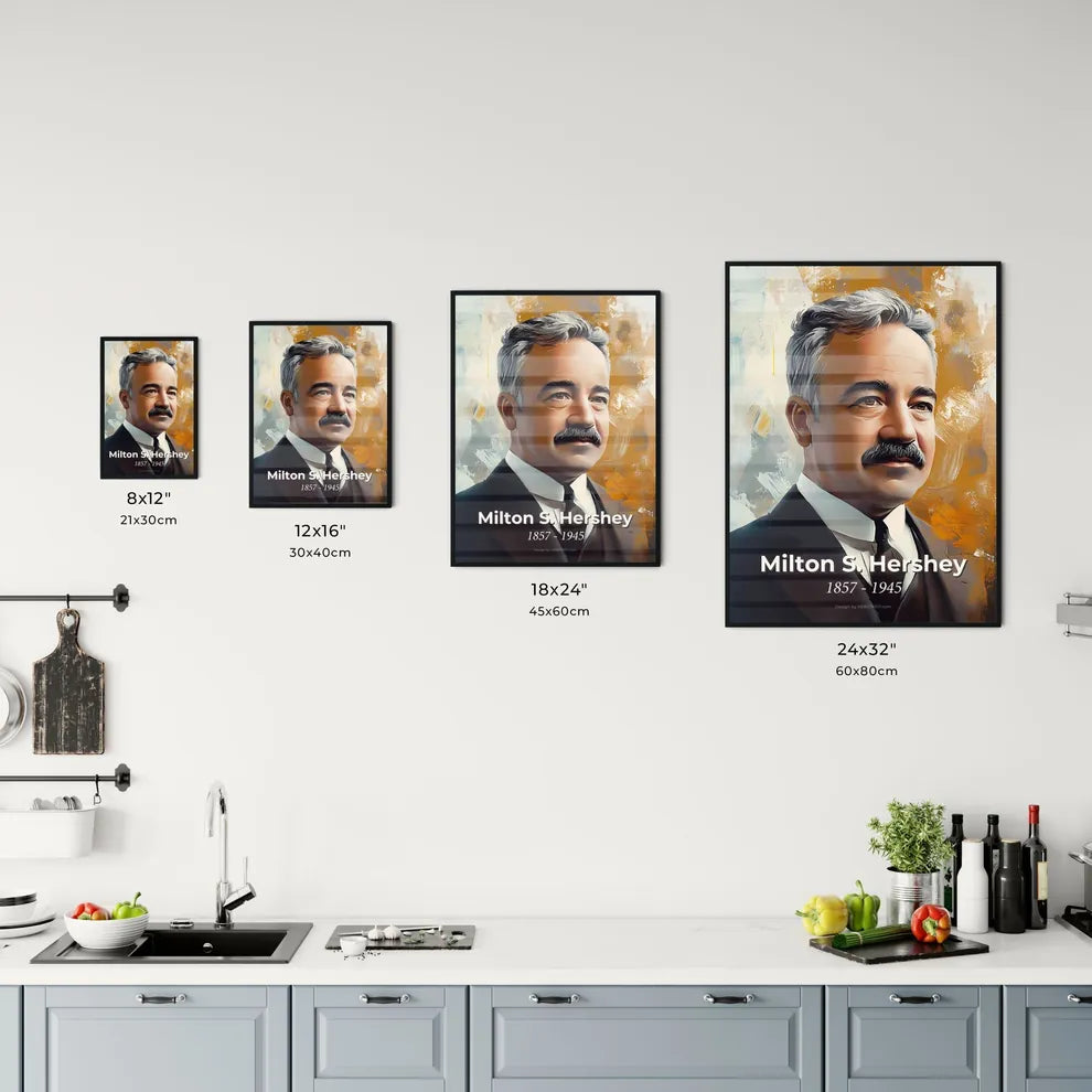 Portrait of Milton S. Hershey Size Chart