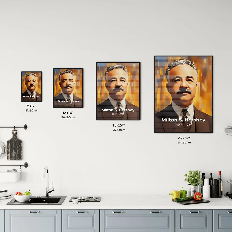 Portrait of Milton S. Hershey Size Chart