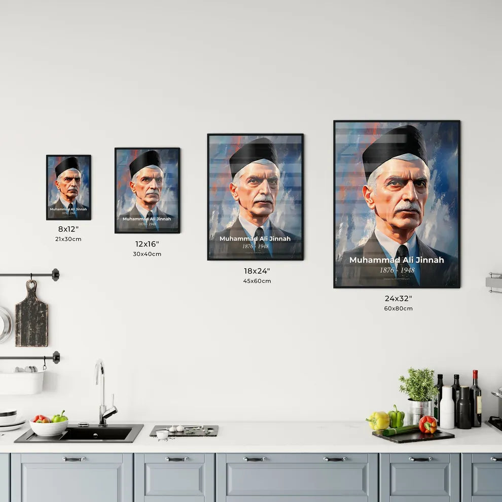 Portrait of Muhammad Ali Jinnah Size Chart