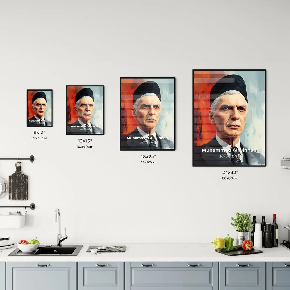 Portrait of Muhammad Ali Jinnah Size Chart