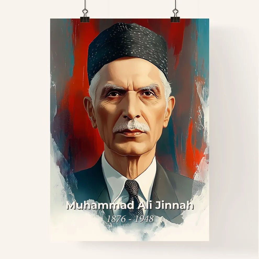 Portrait of Muhammad Ali Jinnah Poster