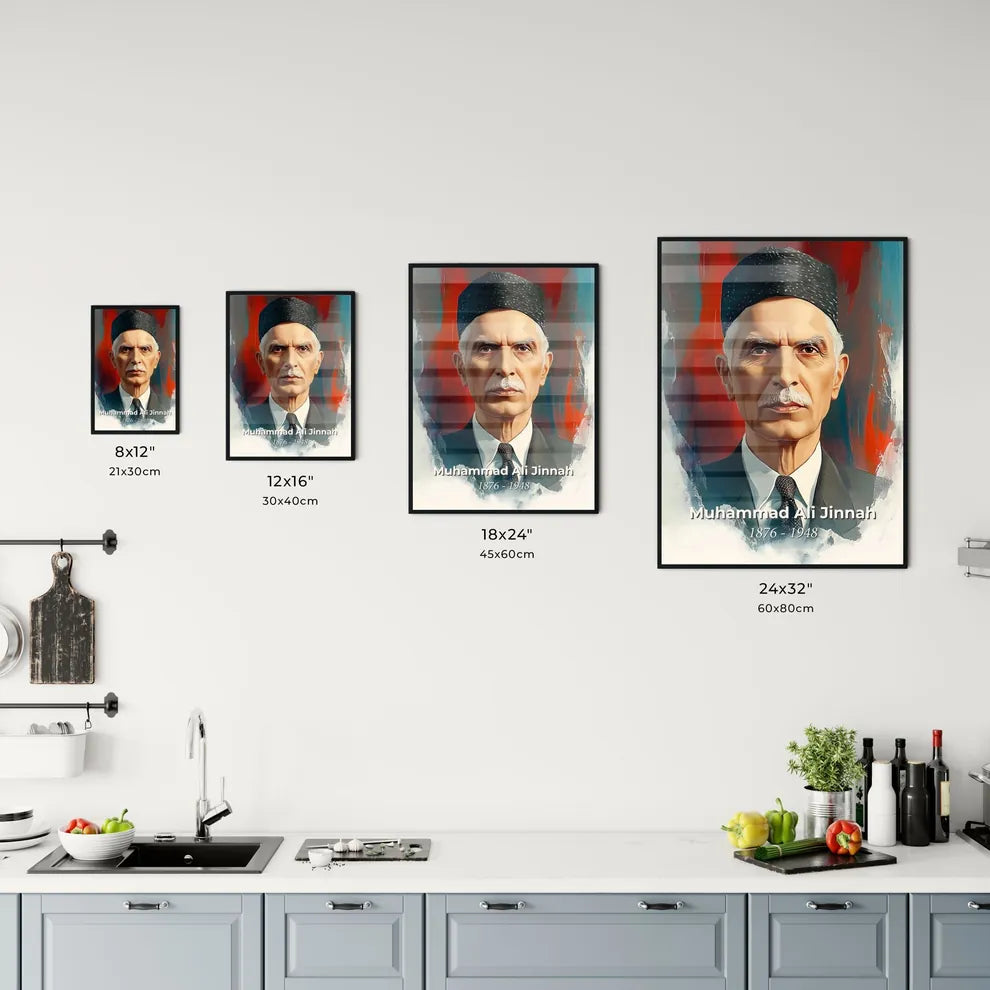 Portrait of Muhammad Ali Jinnah Size Chart