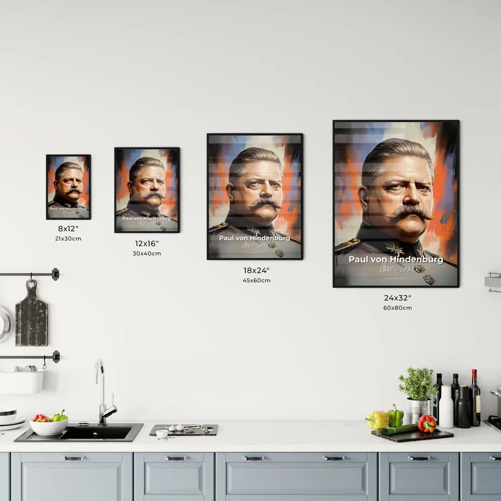 Portrait of Paul von Hindenburg Size Chart