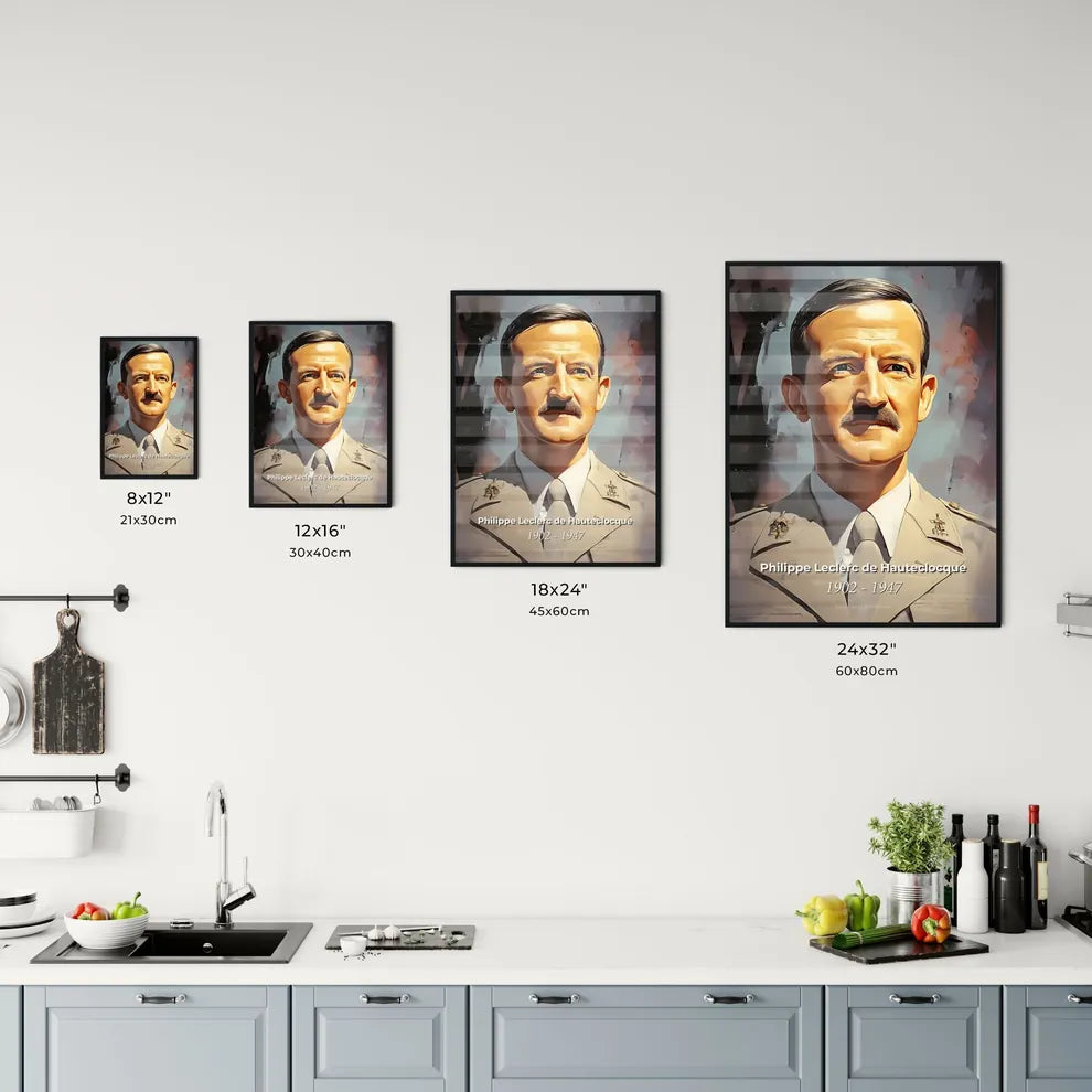 Portrait of Philippe Leclerc de Hauteclocque Size Chart