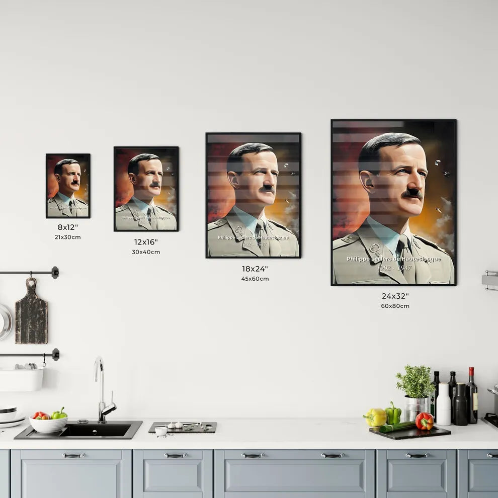 Portrait of Philippe Leclerc de Hauteclocque Size Chart