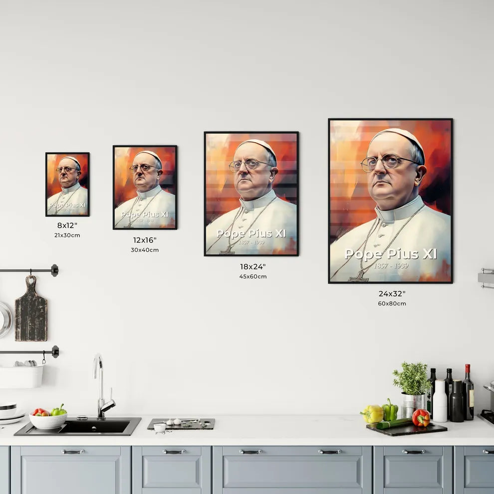 Portrait of Pope Pius XI Size Chart