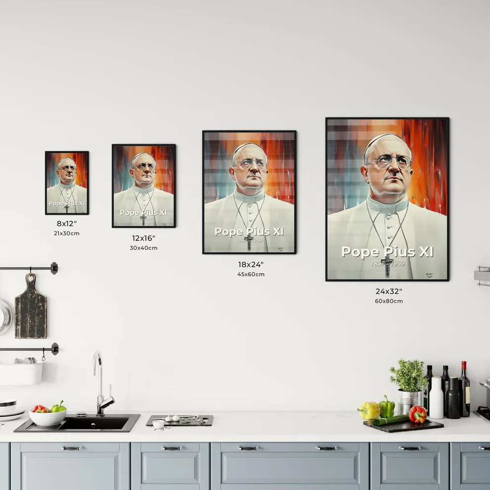 Portrait of Pope Pius XI Size Chart