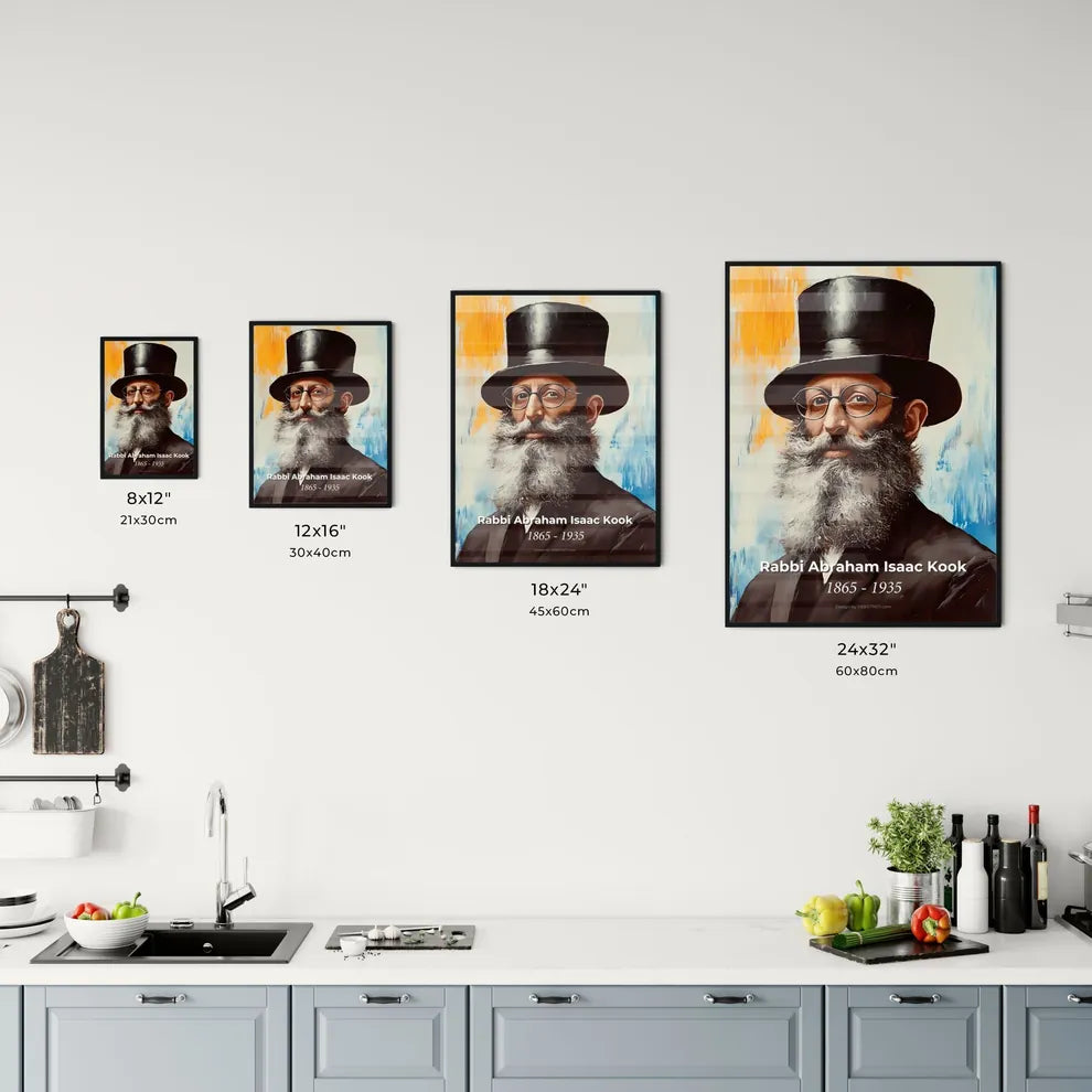 Portrait of Rabbi Abraham Isaac Kook Size Chart