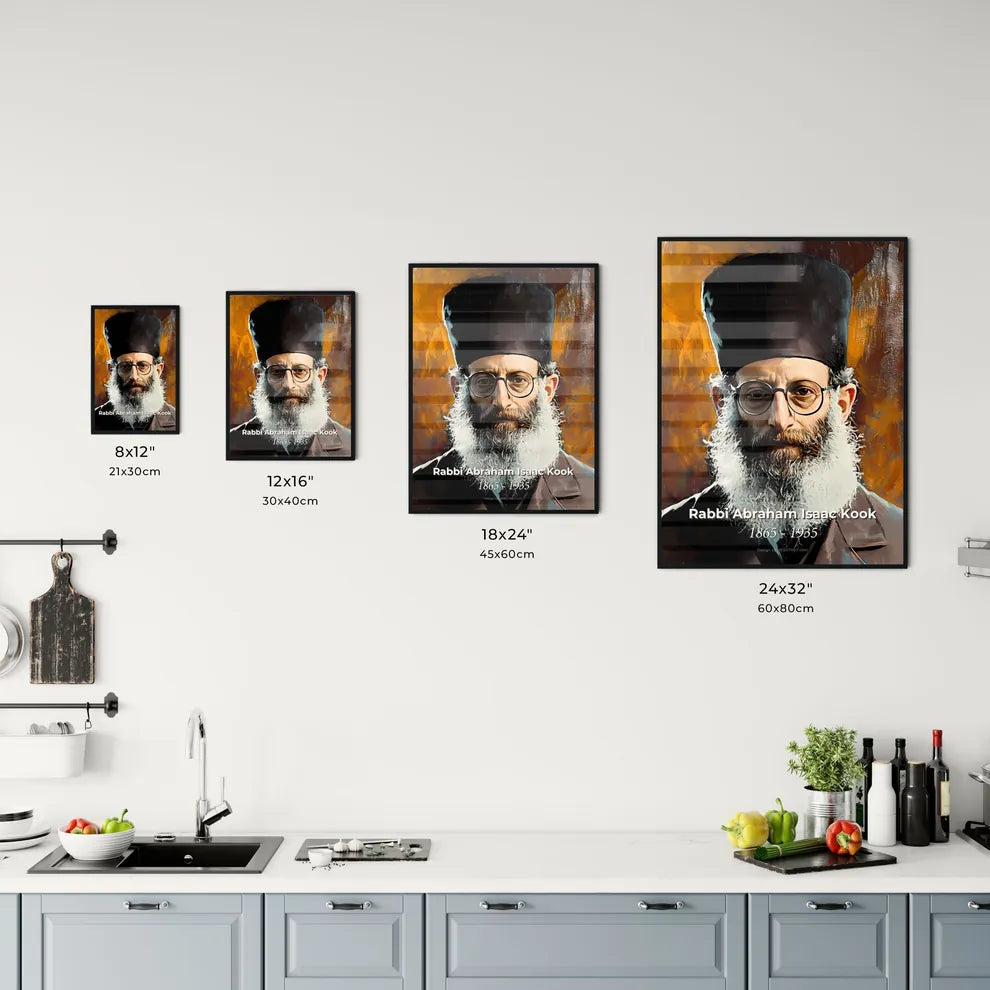 Portrait of Rabbi Abraham Isaac Kook Size Chart