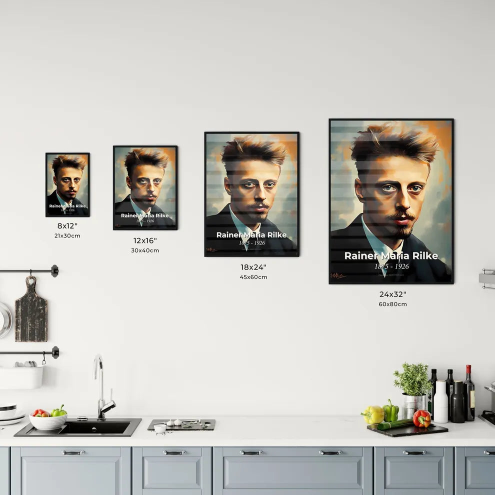 Portrait of Rainer Maria Rilke Size Chart