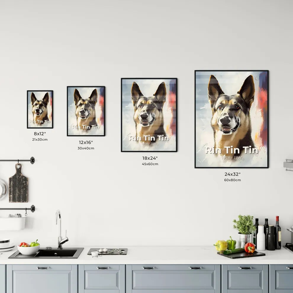 Portrait of Rin Tin Tin Size Chart