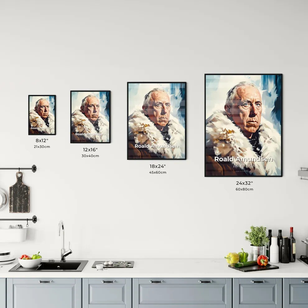 Portrait of Roald Amundsen Size Chart