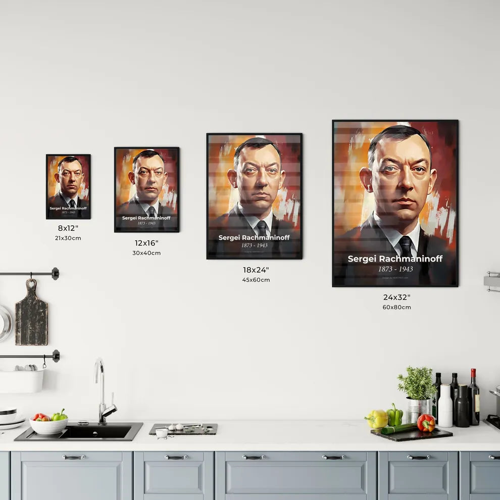 Portrait of Sergei Rachmaninoff Size Chart