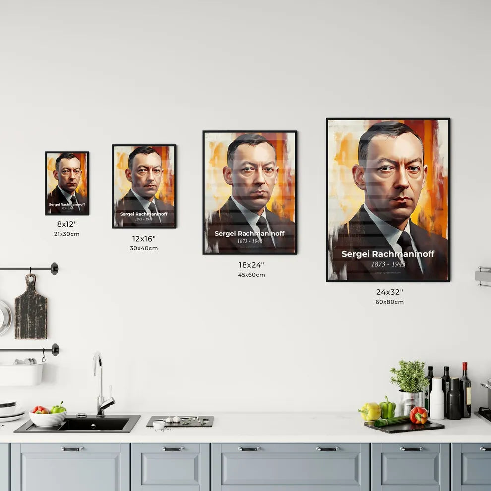 Portrait of Sergei Rachmaninoff Size Chart