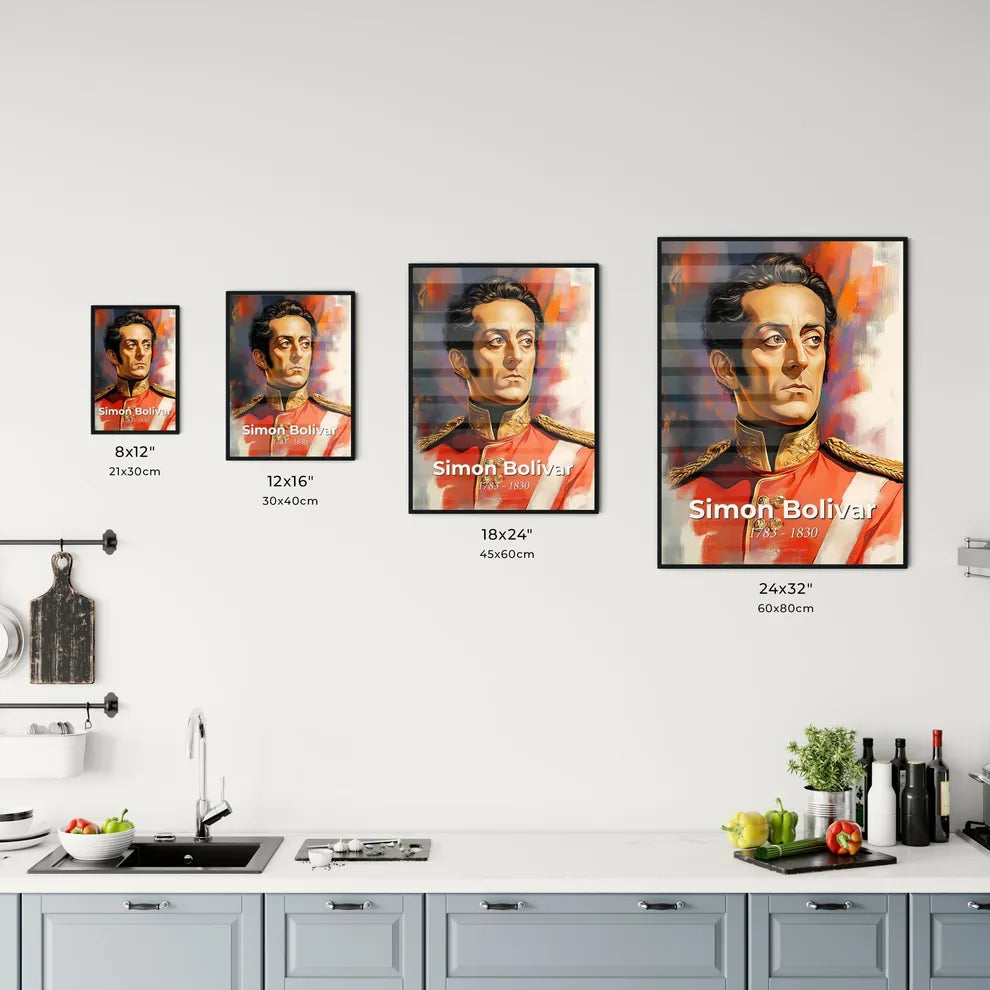 Portrait of Simon Bolivar Size Chart