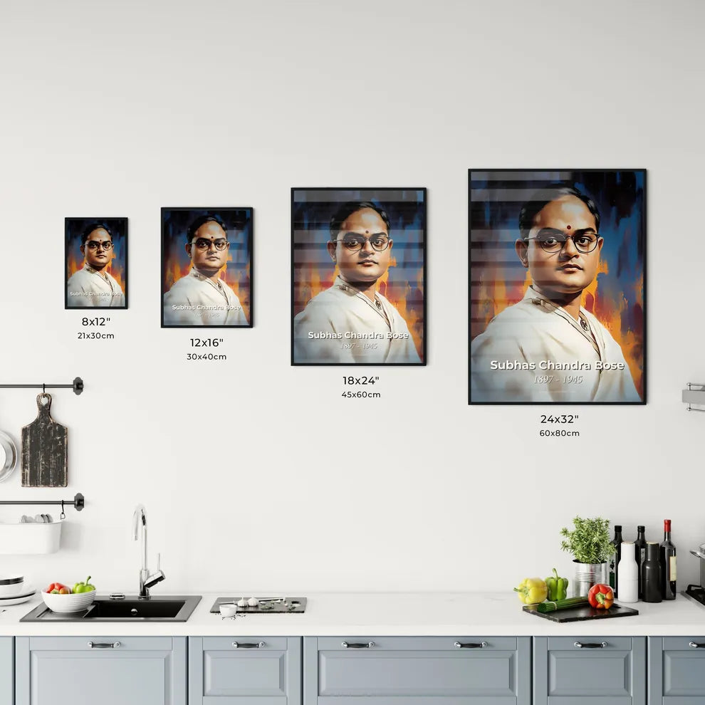 Portrait of Subhas Chandra Bose Size Chart
