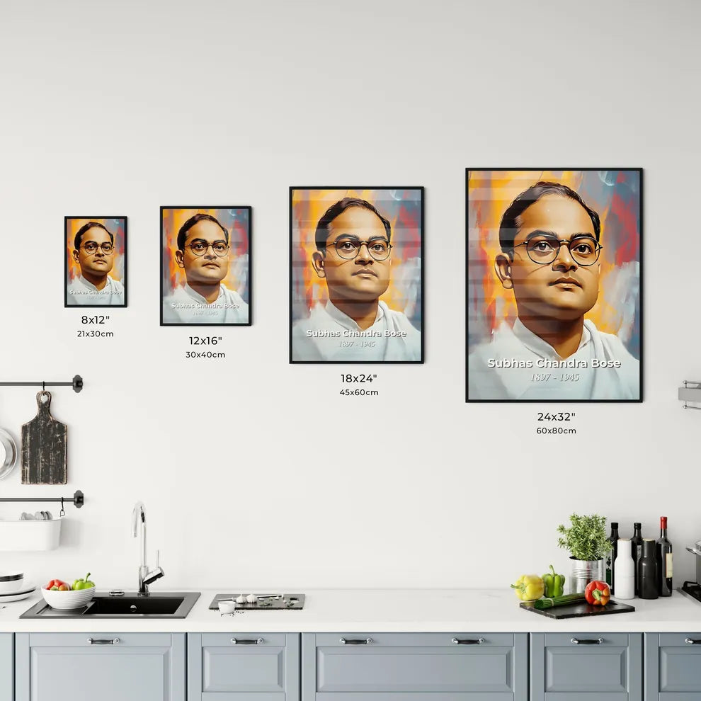 Portrait of Subhas Chandra Bose Size Chart
