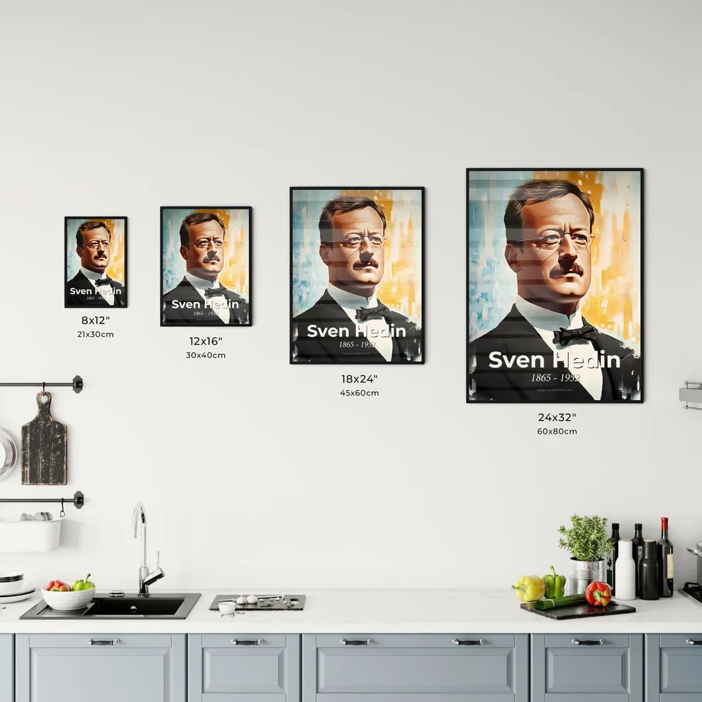 Portrait of Sven Hedin Size Chart