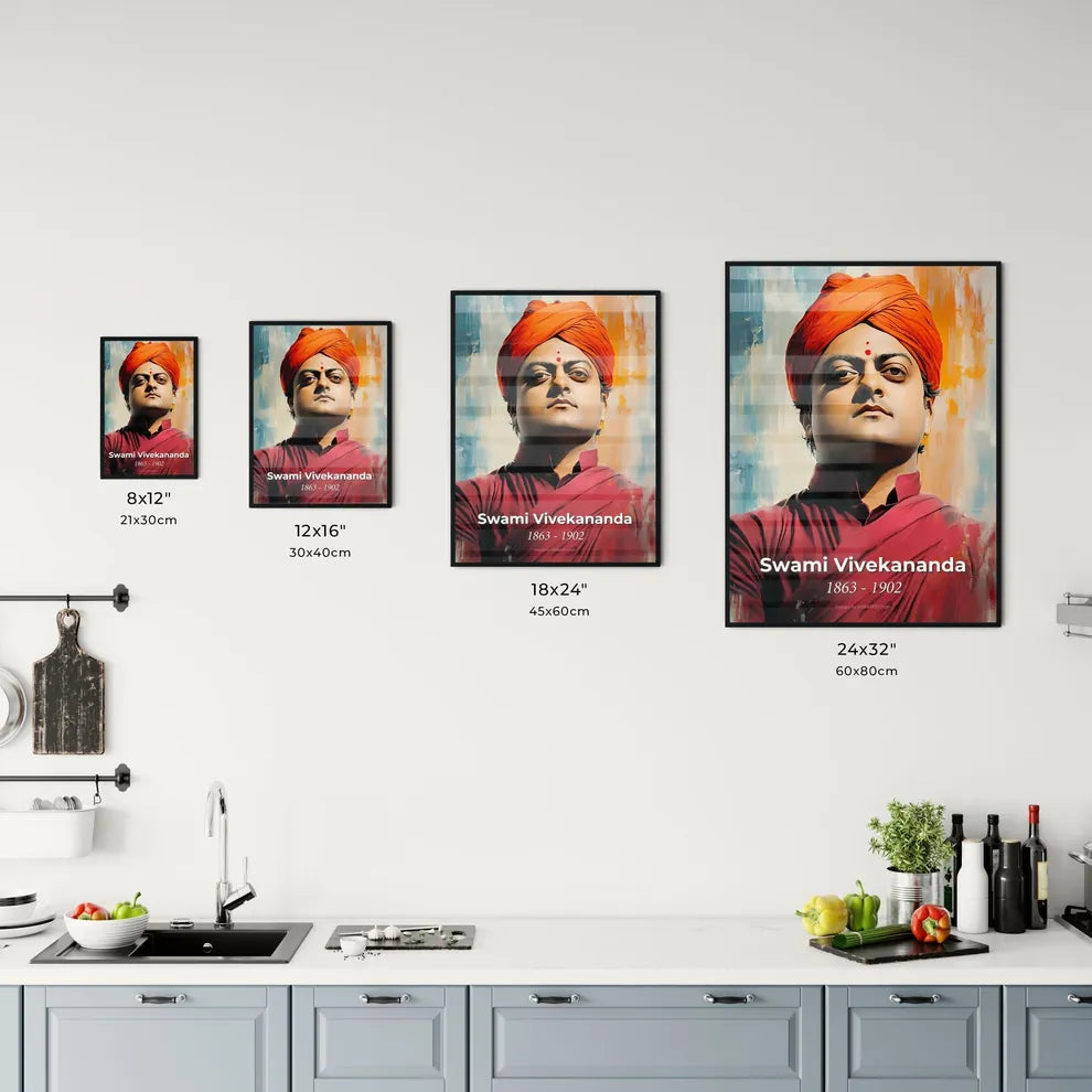 Portrait of Swami Vivekananda Size Chart