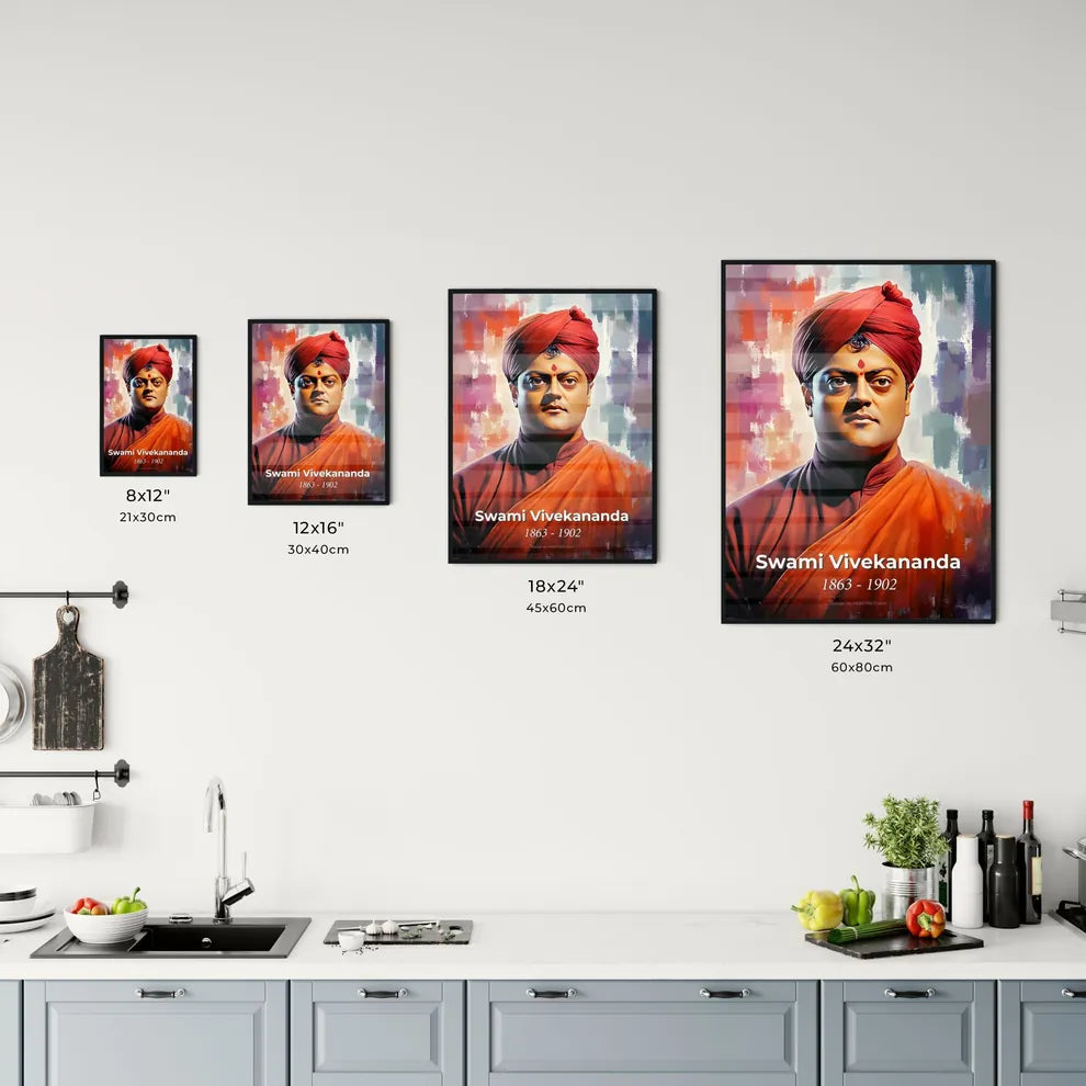 Portrait of Swami Vivekananda Size Chart
