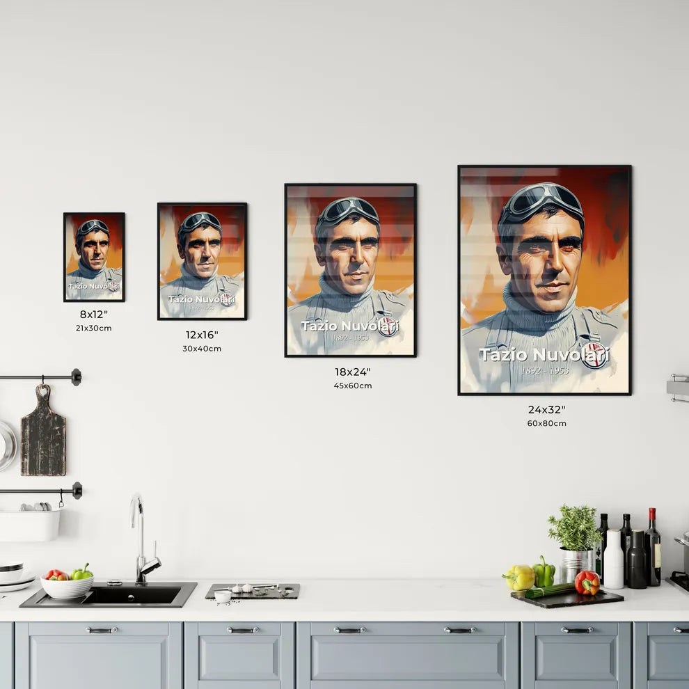 Portrait of Tazio Nuvolari Size Chart