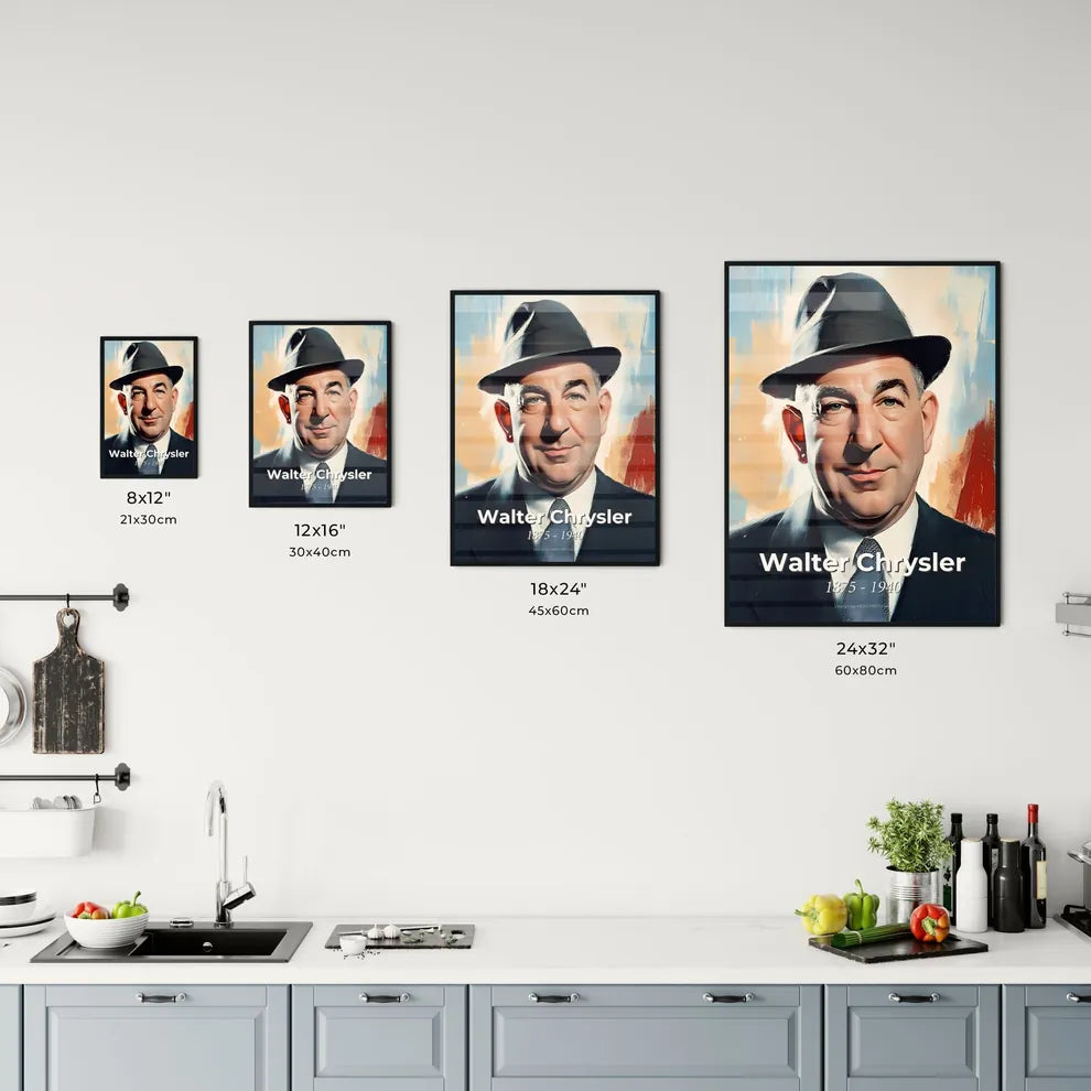 Portrait of Walter Chrysler Size Chart