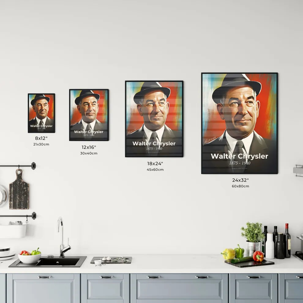 Portrait of Walter Chrysler Size Chart