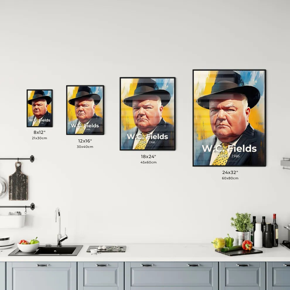 Portrait of W.C. Fields Size Chart