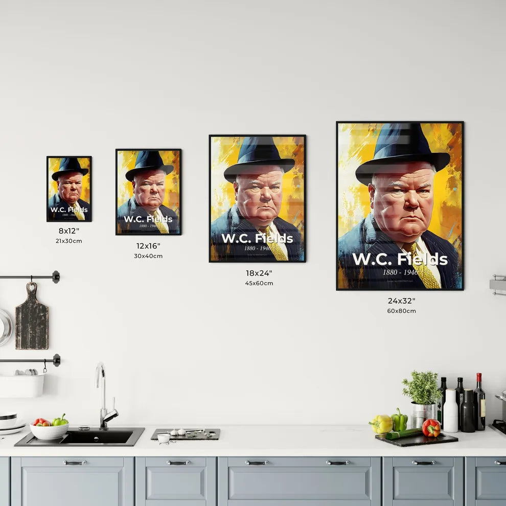 Portrait of W.C. Fields Size Chart
