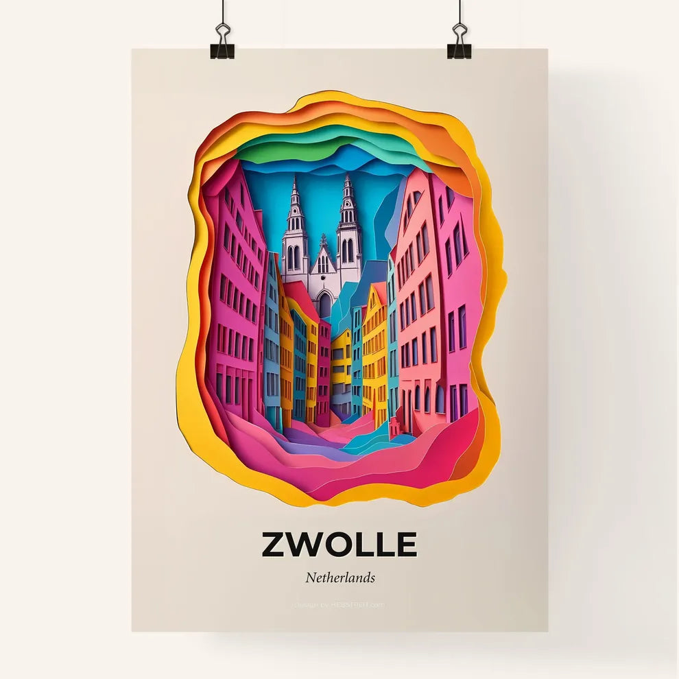 Vivid Zwolle, Netherlands, Colorful Poster