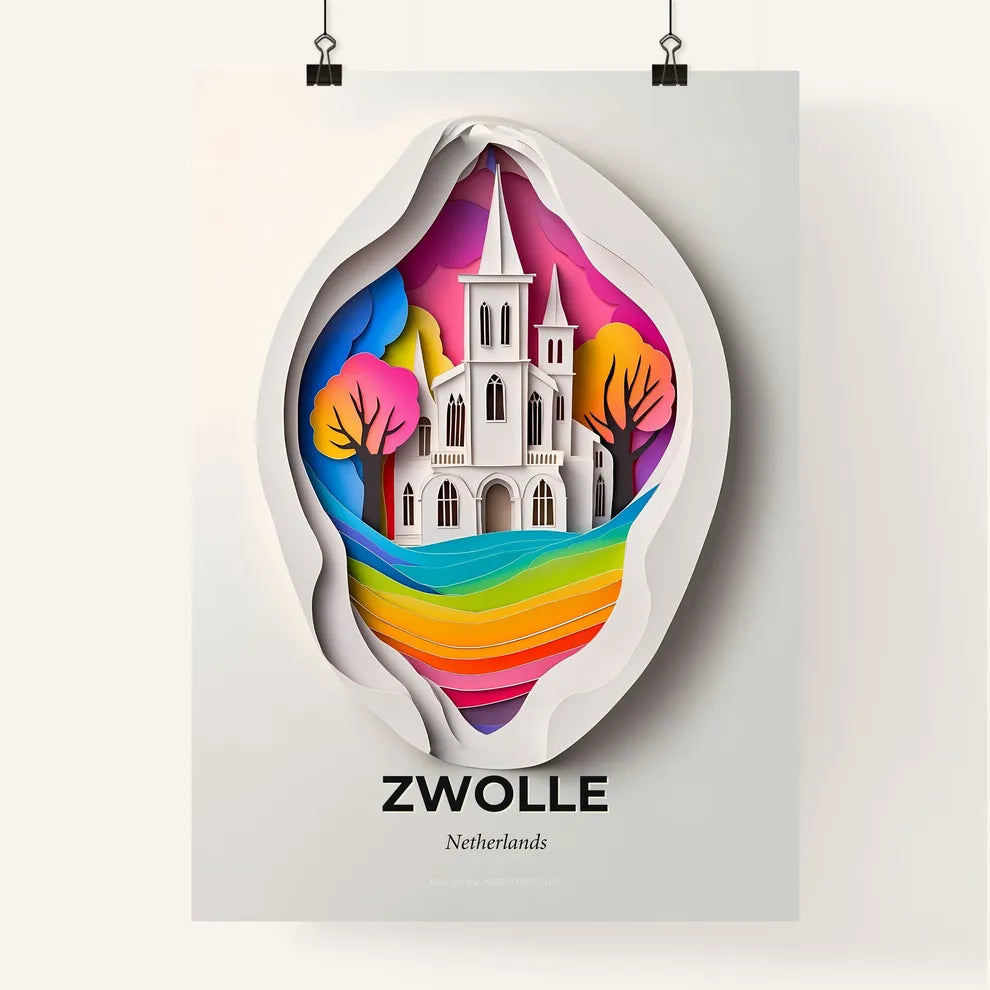 Vivid Zwolle, Netherlands, Colorful Poster