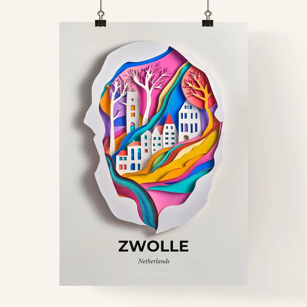 Vivid Zwolle, Netherlands, Colorful Poster