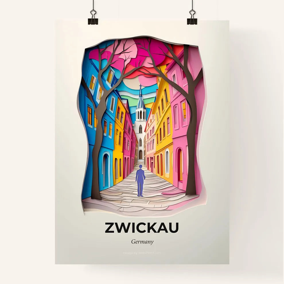 Vivid Zwickau, Germany, Colorful Poster