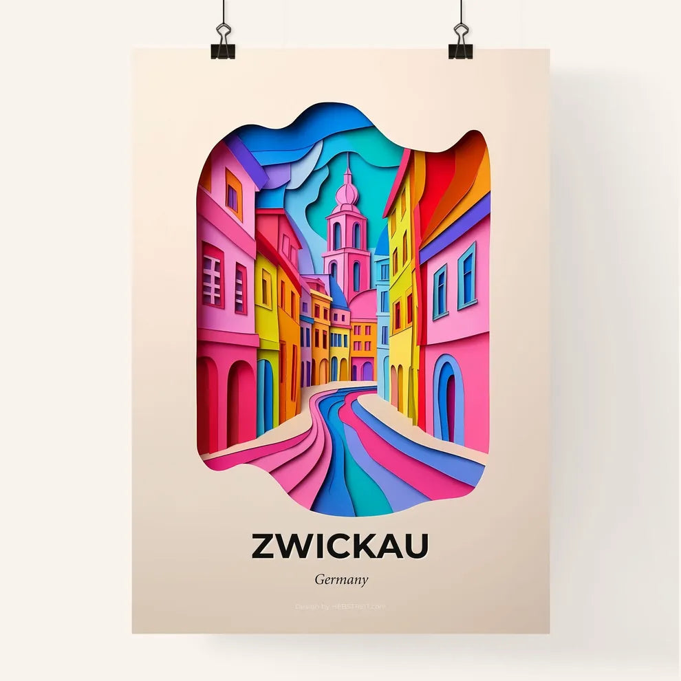 Vivid Zwickau, Germany, Colorful Poster