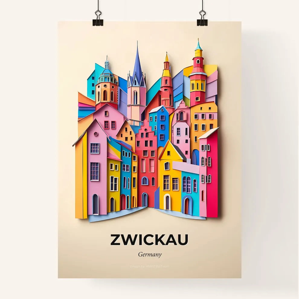 Vivid Zwickau, Germany, Colorful Poster