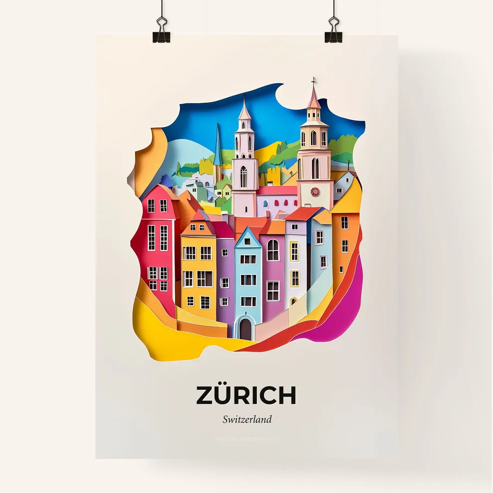 Vivid Zürich, Switzerland, Colorful Poster