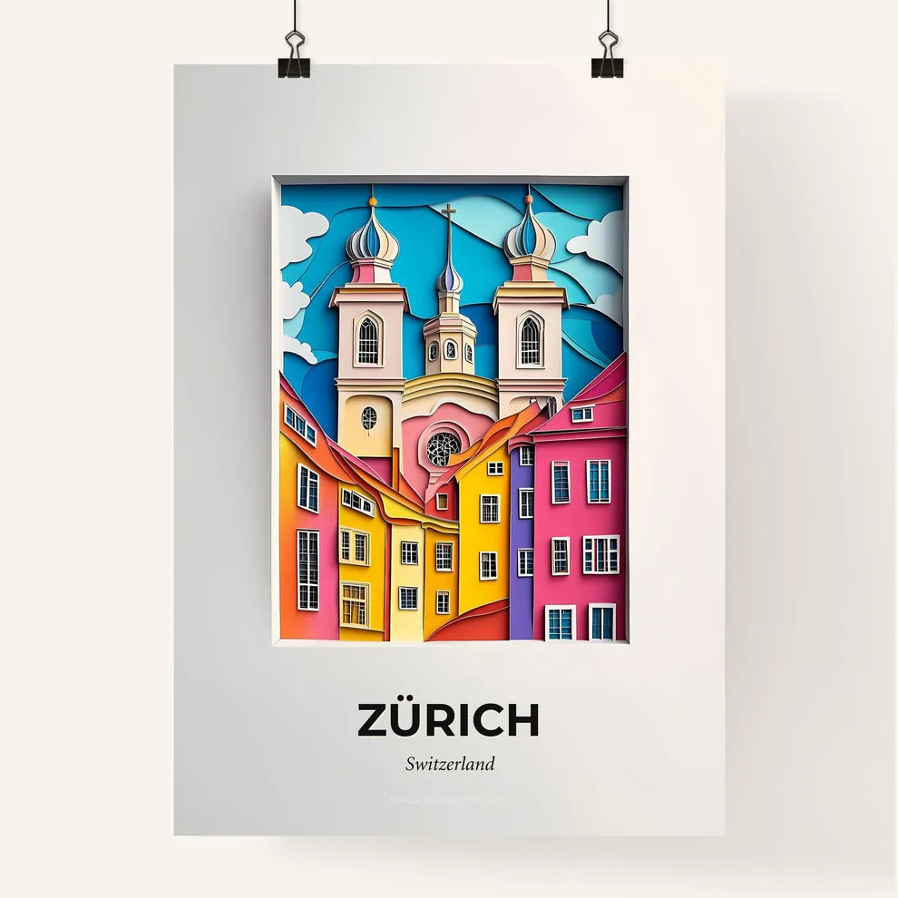 Vivid Zürich, Switzerland, Colorful Poster