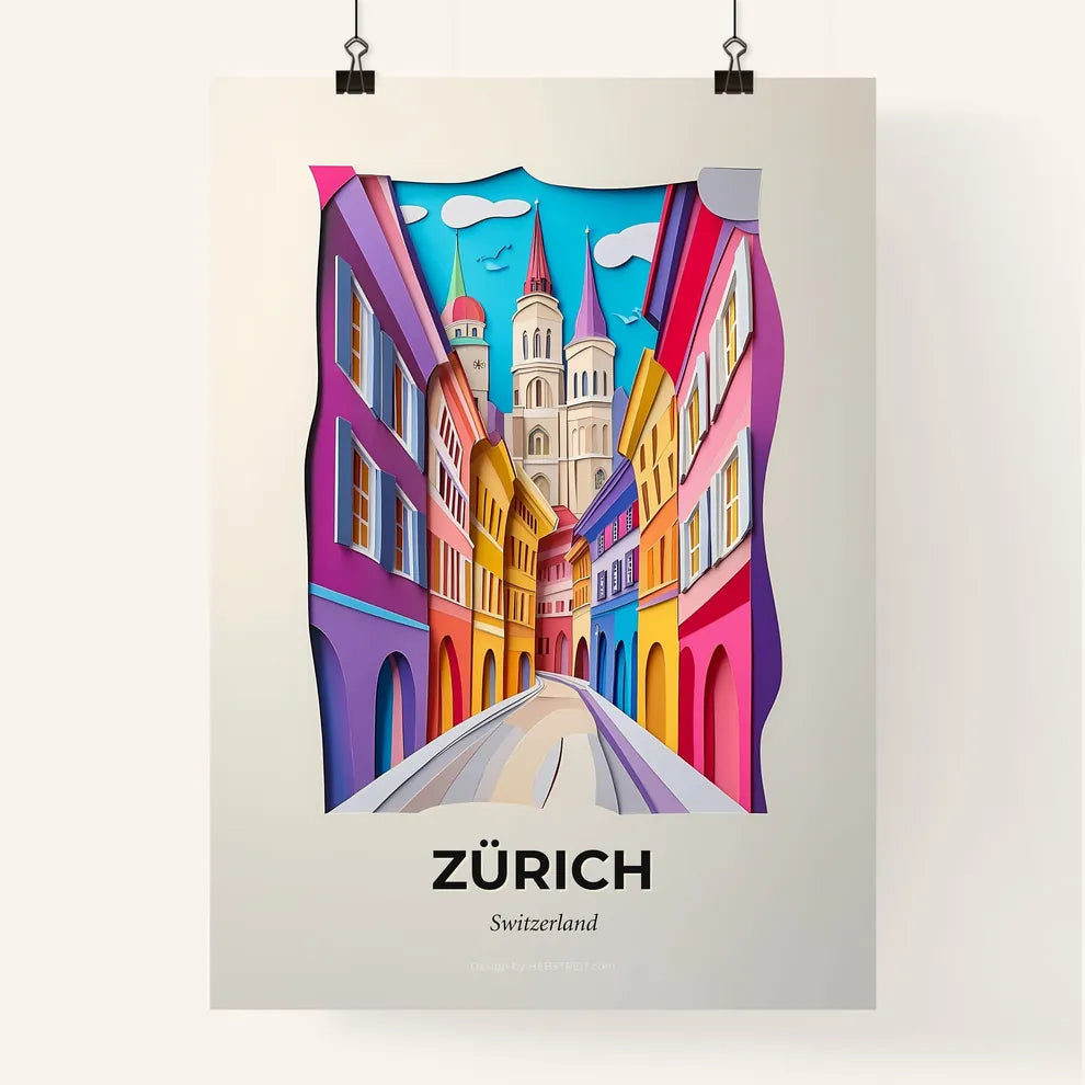 Vivid Zürich, Switzerland, Colorful Poster