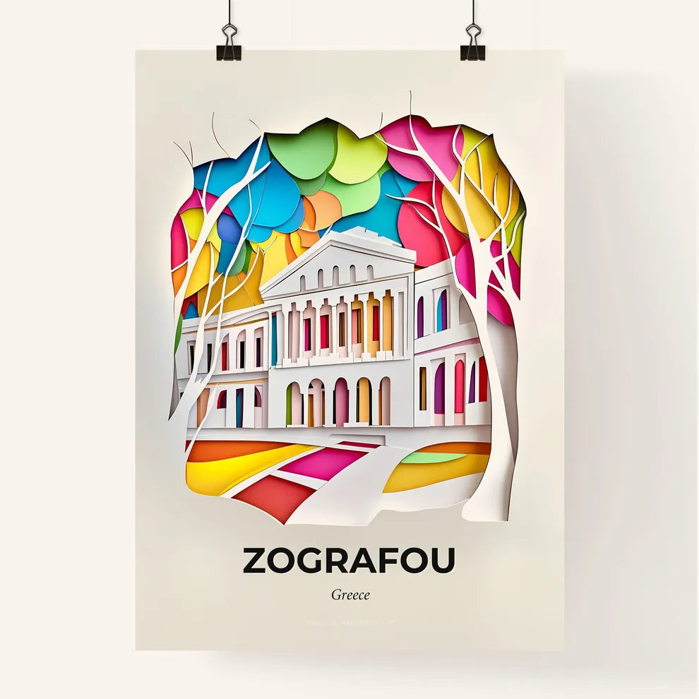Vivid Zografou, Greece, Colorful Poster