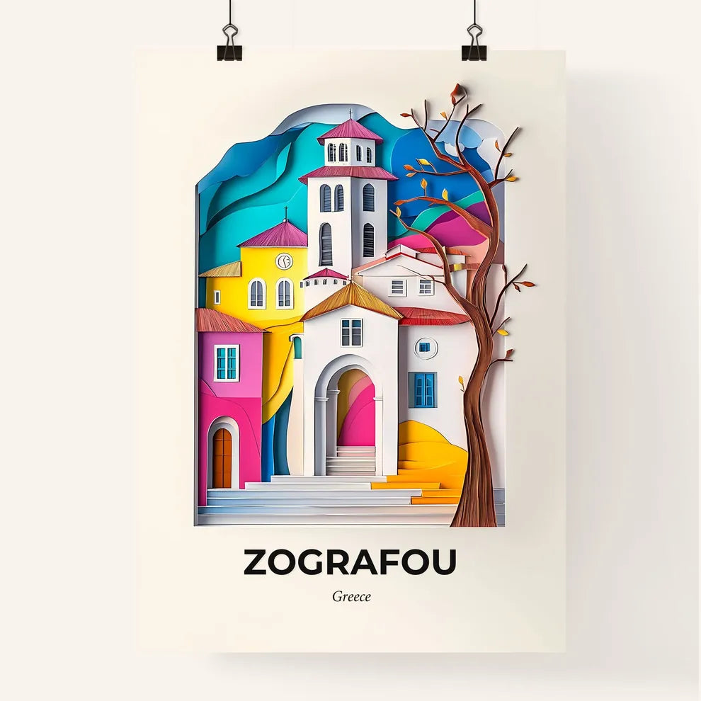 Vivid Zografou, Greece, Colorful Poster