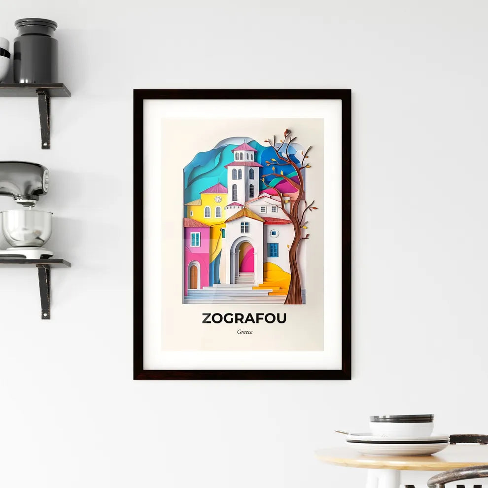 Vivid Zografou, Greece, Framed Wall Art
