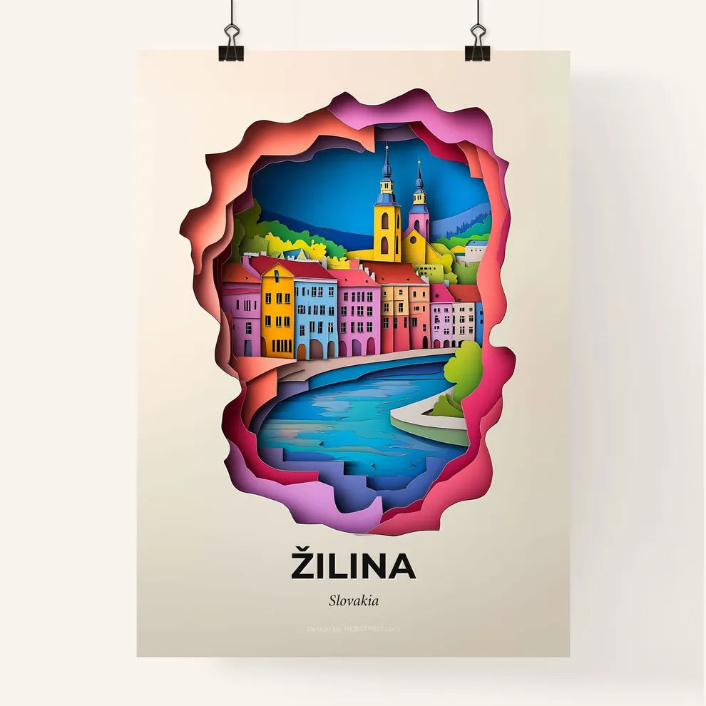 Vivid Žilina, Slovakia, Colorful Poster
